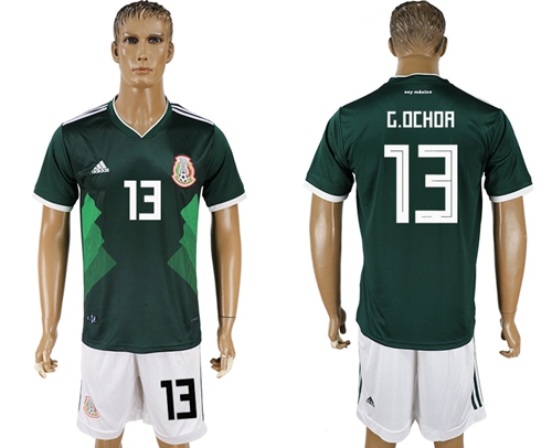 Mexico #13 G.Ochoa Green Home Soccer Country Jersey - Click Image to Close